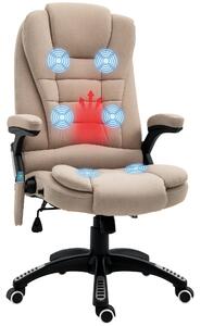 Vinsetto kancelářská židle s vibračním masážním systémem, ergonomická židle k psacímu stolu s vytápěním, funkce sklápění, výškově nastavitelná vedeníč