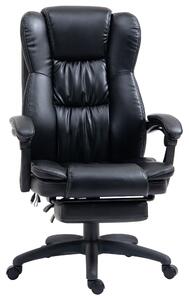 Ergonomická kancelářská židle Vinsetto s funkcí masáže, sklopná kancelářská židle s výškovým nastavením, otočná exekutivní židle s podnožkou, dálkovým