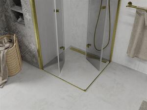 MEXEN - Lima Duo sprchový kout, dveře skládací 100 x 90 cm, transparentní, zlatá - 856-100-090-50-00-02