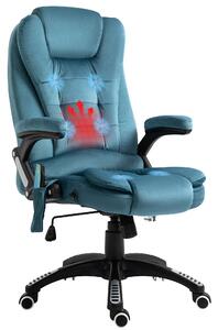 Vinsetto Kancelářská Židle s Vibrací a Masáží, Ergonomická Pracovní Židle s Vyhříváním, Nastavitelná Výkonná Židle s Funkcí Polohování a Dálkovým Ovlá
