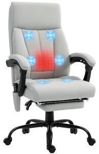 Vinsetto kancelářská židle s masážní funkcí, ergonomická kancelářská židle s polohovací funkcí, vyhřívání bederní části, výškově nastavitelná počítačo