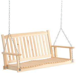 Zahradní houpačka Outsunny pro 2 osoby - Pevná dřevěná lavička 117 x 69 x 60 cm | Aosom