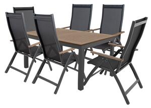 Doppler EXPERT WOOD Plus - zahradní hliníková sedací souprava 6+1