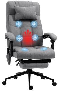 Vinsetto kancelářská židle s masážní funkcí, ergonomická kancelářská židle s funkcí sklápění, ohřívání bederní části, výškově nastavitelná počítačová