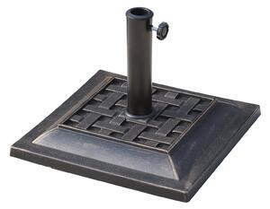 Stojan na slunečník Outsunny, polyesterová pryskyřice, 9 kg, základna pro slunečníky s průměrem pól 38 mm/48 mm, pro zahradu, balkon, bronzová | Aosom