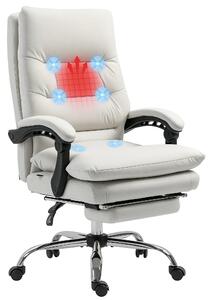 Vinsetto Kancelářská Židle s Masážní Funkcí, Ergonomická Židle s Funkcí Nastavení Hlavně, Vyhřívací Funkce, Výškově Nastavitelná Počítačová Židle s Op