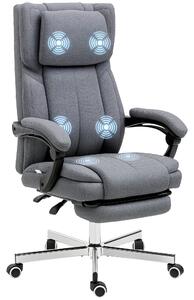 Kancelářská židle Vinsetto s 5 masážními režimy, ergonomická kancelářská židle s funkcí sklonu, výškově nastavitelná počítačová židle, podnožka, otočn
