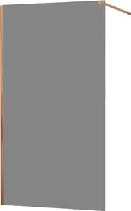 MEXEN - Kioto zástěna sprchová 80 x 200 cm - grafitová šedá 8 mm - růžově zlatá - 800-080-101-60-40