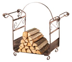 Stojan - velký koš na dřevo do krbu - Měděná patina (Versanis)