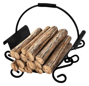 Koš na dřevo do krbu - Černá (Versanis)