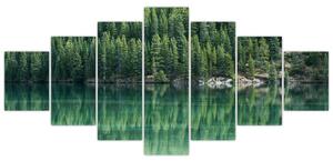 Obraz - Jehličnany u jezera (210x100 cm)
