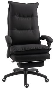 Ergonomická kancelářská židle Vinsetto s masážní funkcí, výškově nastavitelná s opěrkou na nohy, dálkové ovládání a časovač, černá | Aosom