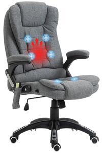 Kancelářská židle Vinsetto s vibrační masáží, ergonomická kancelářská židle s topením, funkcí sklonu, výškově nastavitelná exekutivní židle s dálkovým
