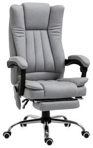Kancelářská židle Vinsetto s masážní funkcí, ergonomická pracovní židle s vyhřívací funkcí, sklápěcí provedení, výškově nastavitelná otáčecí židle s o