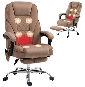 Kancelářská židle Vinsetto s vibrační masáží — ergonomická polohovací židle s vyhřívanou bederní opěrkou, výškově nastavitelná, otočná, s podnožkou, o