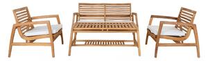 Zahradní sedací souprava Santander, teak, přírodní, 4dílný – House Nordic