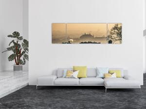 Obraz - Město pod mlhou (170x50 cm)