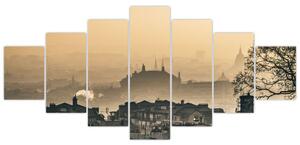 Obraz - Město pod mlhou (210x100 cm)