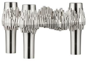 Designový svícen STOFF Nagel Quist Brushed Chrome