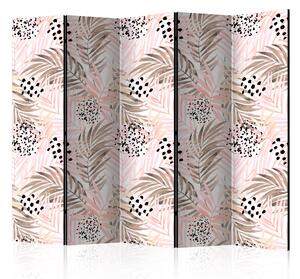 Artgeist Paraván - Pink Palm Leaves II [Room Dividers] Velikosti (šířkaxvýška): 225x172