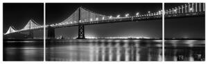 Obraz - Černobílý most (170x50 cm)