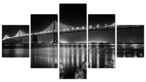 Obraz - Černobílý most (125x70 cm)