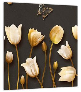 Obraz - Tulipány - abstraktní (30x30 cm)