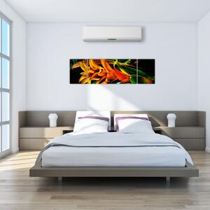 Obraz oranžové kytice (170x50 cm)