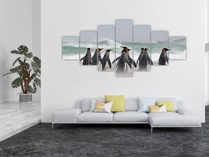 Obraz tučňáků u oceánu (210x100 cm)