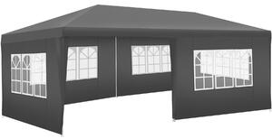 Tectake Pavilon Novara s 5 bočními částmi, vodotěsný, 6x3m - šedá