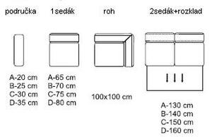 Rohová sedací souprava MODULO II