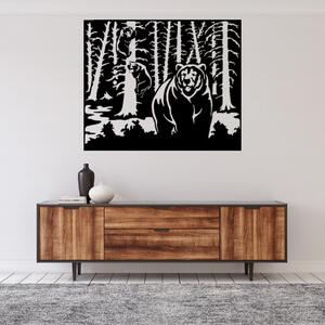 Obraz - medvědi v lese Velikost rámu: 29x29cm