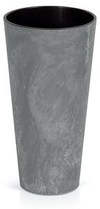 Prosperplast Květináč s vkladem TUBUS SLIM BETON EFFECT marengo 15 cm