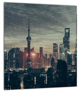 Obraz města za soumraku (30x30 cm)