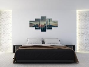 Obraz města za soumraku (125x70 cm)