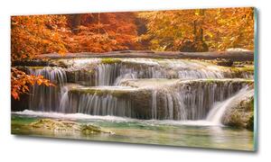 Fotoobraz na skle Vodopád podzim osh-72393918