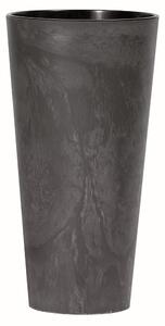 Prosperplast Květináč s vkladem TUBUS SLIM BETON EFFECT antracit 15 cm