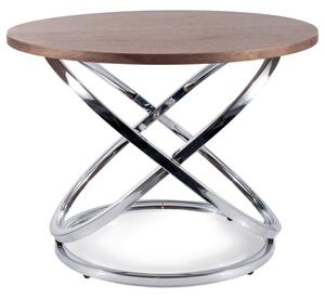 Přístavný stolek IUS 2 ořech/stříbrná