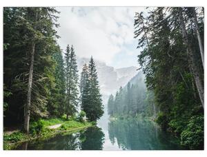 Obraz lesního jezera (70x50 cm)