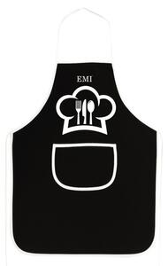 Kuchyňská zástěra Chef EMI, černá