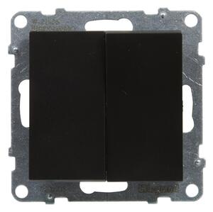 Legrand - Dvojitý vypínač bez rámečku č. 5 SUNO černá