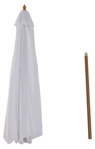 Outsunny Slunečník Ø 300 cm, jedlové dřevo/bambus/polyester, UV a voděodolný, krémově bílý