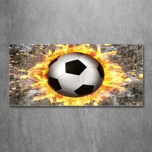 Foto obraz sklo tvrzené Hořící fotbalový míč osh-73632550