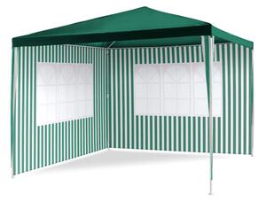Zahradní párty stan - zelený 3 x 3 m + 2 boční stěny