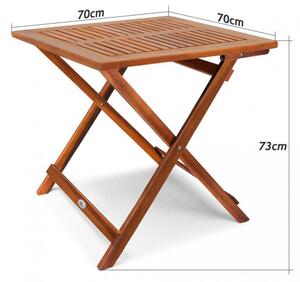 Zahradní odkládací stolek 70 x 70 x 73 cm | masivní akáciové dřevo