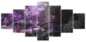 Obraz fialové zahrady (210x100 cm)