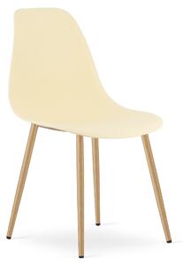 Židle WAT krémová / nohy z přírodního materiálu x 1