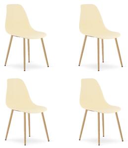 Židle WAT krémová / nohy z přírodního materiálu x 4