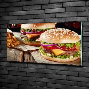 Foto obraz skleněný horizontální Hamburgery osh-74120403