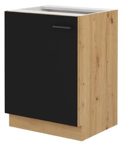 HezkýNábytek.cz Dolní kuchyňská skříňka Miraluna (dub artisan + černá matná). 1062358